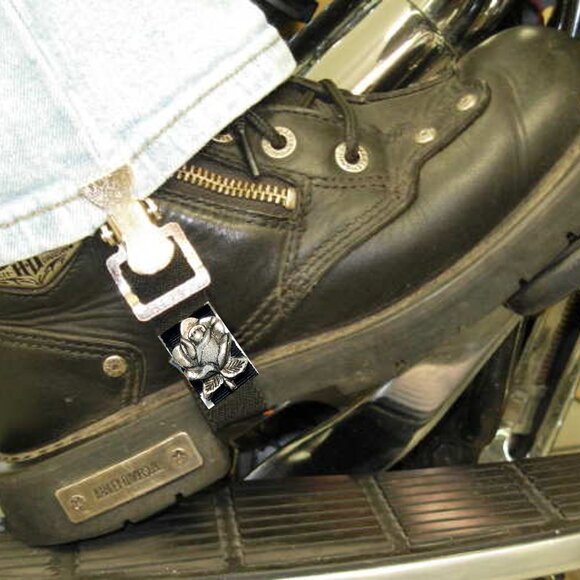 Tennessee Leather Unisex Rose Motorcycle Riding Pant Alligator Clips 💸 - Picture 3 of 3